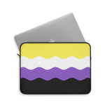 Nonbinary Pride Flag Laptop Sleeve: Ripple Print Protective Case