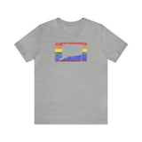 Connecticut Pride Flag Tee: Rainbow LGBTQ+ State Silhouette Distressed Shirt
