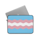 Transgender Pride Flag Laptop Sleeve: Ripple Print Protective Case