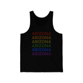 Arizona LGBTQ+ Pride Flag, Faded Black Tank-Top