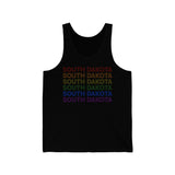 South Dakota LGBTQ+ Pride Flag, Faded Black Tank-Top