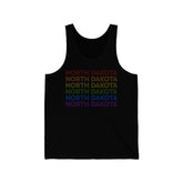 North Dakota LGBTQ+ Pride Flag, Faded Black Tank-Top