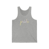 Pangender Pride Tank-Top: Flowing Cursive 'Pride' in Gradient Hues
