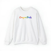 Oregon Pride Sweatshirt: Flowing Cursive Design with LGBTQ+ Gradient