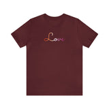 Lesbian Love Script Tee: Subtly Elegant Pride T-Shirt