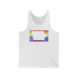 Iowa Pride Flag Tank: Rainbow LGBTQ+ State Silhouette Distressed Tank-Top