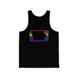 Iowa Pride Flag Tank: Rainbow LGBTQ+ State Silhouette Distressed Tank-Top