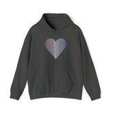 Bigender Heart Lines Hoodie: Pride Gradient Sweater