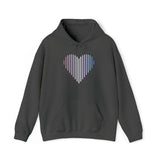 Bigender Heart Lines Hoodie: Pride Gradient Sweater