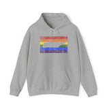 Tennessee Pride Flag Hoodie: Rainbow LGBTQ+ State Silhouette Distressed Hooded Sweatshirt
