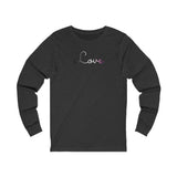 Asexual Love Script Long Sleeve T-Shirt: Subtly Elegant Pride Tee