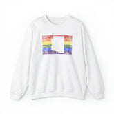Arizona Pride Flag Sweater: Rainbow LGBTQ+ State Silhouette Distressed Sweatshirt