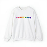 Gilbert Baker Pride Flag Hearts Sweatshirt: Pride LGBTQ+ Gradient Design