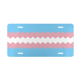 Transgender Flag Wavey Vanity License Plate: Sharp Design for Cars