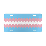 Transgender Flag Wavey Vanity License Plate: Sharp Design for Cars