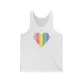 Gilbert Baker Pride Flag Heart Lines Tank-Top: Pride Gradient Tank