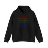 Colorado LGBTQ+ Pride Flag, Faded Black Hoodie