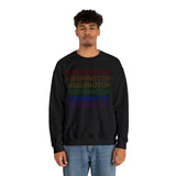Washington LGBTQ+ Pride Flag, Faded Black Sweater