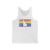 Idaho Pride Flag Tank: Rainbow LGBTQ+ State Silhouette Distressed Tank-Top