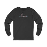 Transgender Love Script Long Sleeve T-Shirt: Subtly Elegant Pride Tee
