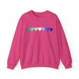 Gay Pride Flag Hearts Sweatshirt: Pride LGBTQ+ Gradient Design