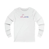 Bisexual Love Script Long Sleeve T-Shirt: Subtly Elegant Pride Tee