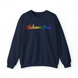 Alabama Pride Sweatshirt: Flowing Cursive Design with LGBTQ+ Gradient