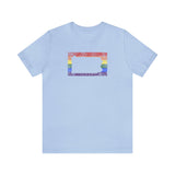 Pennsylvania Pride Flag Tee: Rainbow LGBTQ+ State Silhouette Distressed Shirt