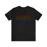 South Dakota LGBTQ+ Pride Flag, Faded Black T-Shirt
