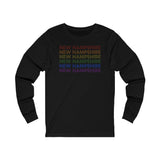New Hampshire LGBTQ+ Pride Flag, Faded Black Long Sleeve Tee