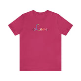Queer Love Script Tee: Subtly Elegant Pride T-Shirt