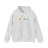Pride Flag Love Script Hoodie: Subtly Elegant Pride Sweatshirt