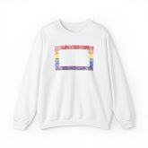Kansas Pride Flag Sweater: Rainbow LGBTQ+ State Silhouette Distressed Sweatshirt
