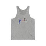 Polyamory Pride Tank-Top: Flowing Cursive 'Pride' in Gradient Hues