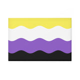 Nonbinary Pride Flag Magnet: Ripple Rectangle Button for Fridge