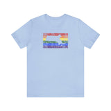 Massachusetts Pride Flag Tee: Rainbow LGBTQ+ State Silhouette Distressed Shirt