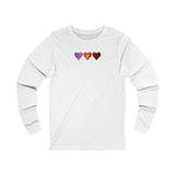 Polyamory Flag Hearts Long Sleeve Tee: Pride LGBTQ+ Gradient Design