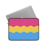 Pansexual Pride Flag Laptop Sleeve: Ripple Print Protective Case