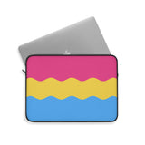 Pansexual Pride Flag Laptop Sleeve: Ripple Print Protective Case