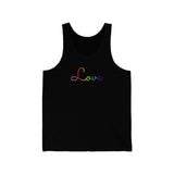 Rainbow Love Script Tank: Subtly Elegant Pride Tank-Top