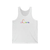 Rainbow Love Script Tank: Subtly Elegant Pride Tank-Top
