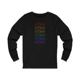 Utah LGBTQ+ Pride Flag, Faded Black Long Sleeve Tee