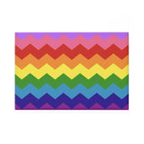 Gilbert Baker Pride Flag Magnet: Wavey Rectangle Button for Fridge
