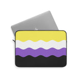 Nonbinary Pride Flag Laptop Sleeve: Ripple Print Protective Case