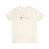 Philly Pride Love Script Tee: Subtly Elegant Pride T-Shirt