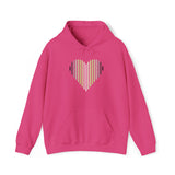 Agender Heart Lines Hoodie: Pride Gradient Sweater