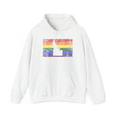 Idaho Pride Flag Hoodie: Rainbow LGBTQ+ State Silhouette Distressed Hooded Sweatshirt