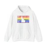 Idaho Pride Flag Hoodie: Rainbow LGBTQ+ State Silhouette Distressed Hooded Sweatshirt