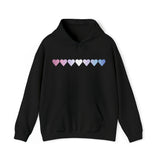 Bigender Flag Hearts Hoodie: Pride LGBTQ+ Gradient Design