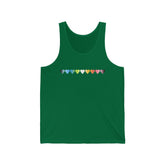 Queer Flag Hearts Tank-Top: Pride LGBTQ+ Gradient Design